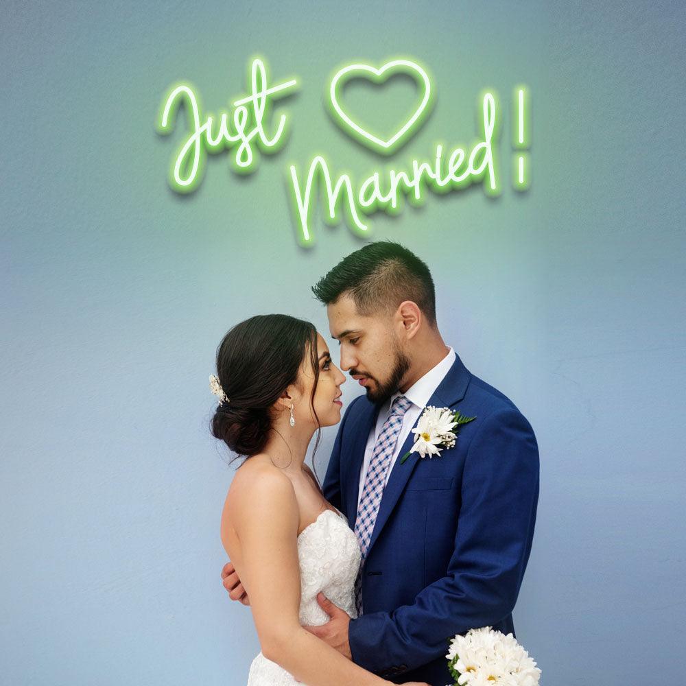 Just Married (Heart) - LED Neon Sign - NeonNiche