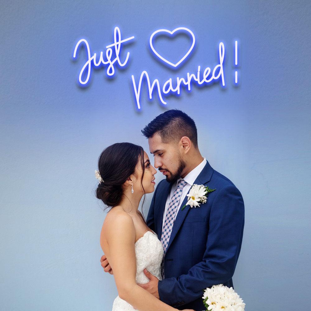 Just Married (Heart) - LED Neon Sign - NeonNiche