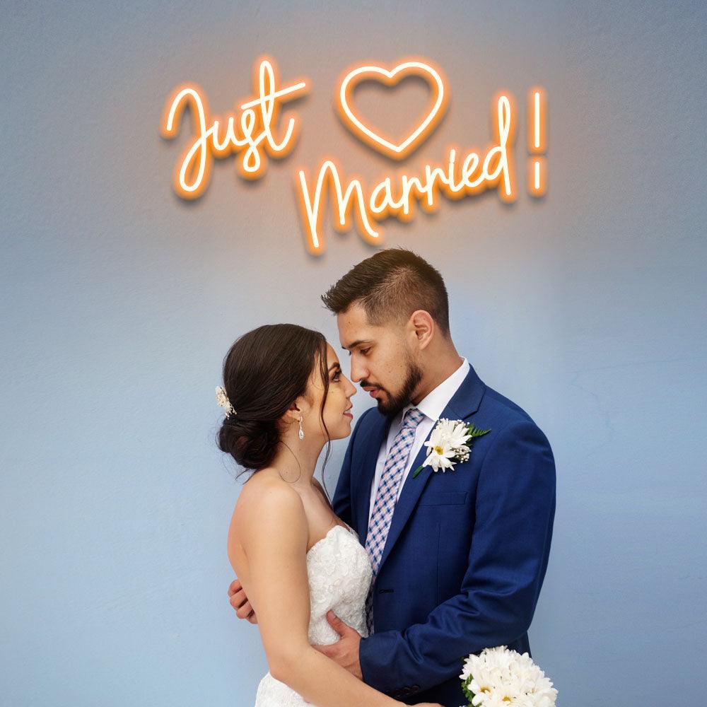 Just Married (Heart) - LED Neon Sign - NeonNiche