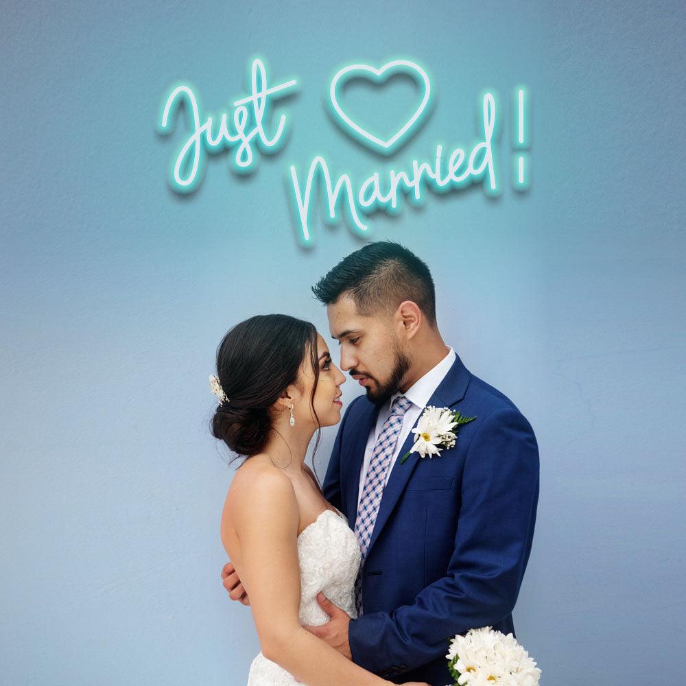 Just Married (Heart) - LED Neon Sign - NeonNiche