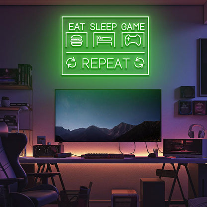 Eat Sleep Game Repeat LED Neon Sign - NeonNiche